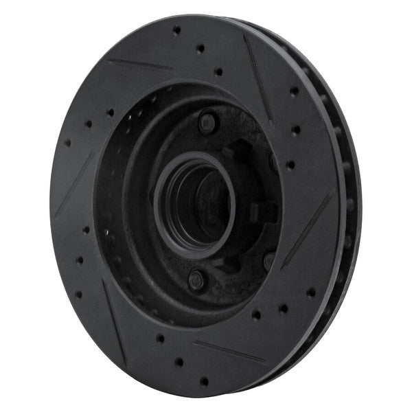 R1 1982-1995 Buick Regal Front Right Drilled & Slotted Black Brake Rotor