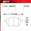 Hawk 00-06 Audi TT/00-06 TT Quattro 1.8L / 99-04 VW Golf GTI 2.8L Blue 9012 Race Front Brake Pads