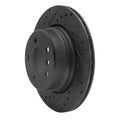 R1 02-06 BMW X5 Rear Left Drilled & Slotted Black Brake Rotor