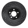 R1 02-06 BMW X5 Rear Left Drilled & Slotted Black Brake Rotor