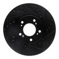 R1 99-04 Acura RL Front Right Drilled & Slotted Black Brake Rotor