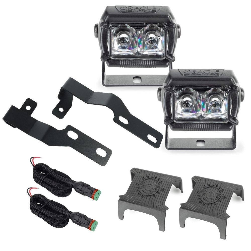Oracle 05-14 Toyota Tacoma A-Pillar Hood Mount Brackets w/ VEGA Series 2 Spotlights