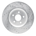 R1 11-25 Dodge Durango Front Left Drilled & Slotted Silver Brake Rotor
