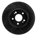 R1 15-21 Mercedes-Benz S550 Rear Right Drilled & Slotted Black Brake Rotor