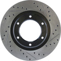 R1 93-97 Lexus LX450 Front Left Drilled & Slotted Black Brake Rotor