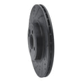 R1 09-14 Mini Cooper (Excl Clubman) Front Left Drilled & Slotted Black Brake Rotor
