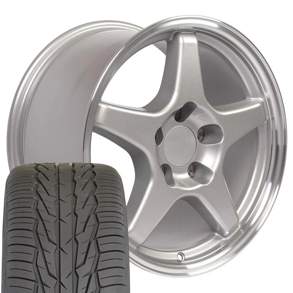 17 IN REPLICA WHEEL CV01 FITS CHEVROLET CORVETTE ZR1 RIM 17X9.5 SILVER WHEEL