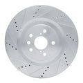R1 13-25 Lexus RC300 Left Front Drilled & Slotted Silver Brake Rotor