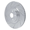 R1 13-25 Lexus RC300 Left Front Drilled & Slotted Silver Brake Rotor