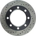 R1 80-94 Ford F-350 4WD (Excl Super Duty) Front Right Drilled & Slotted Black Brake Rotor