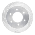 R1 Concepts Brake Rotor Drilled and Slotted Silver Fits Mitsubishi Montero