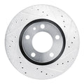 R1 87-88 BMW M5 Front Right Drilled & Slotted Silver Brake Rotor