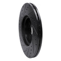 R1 07-13 Mazda 3 Front Right Drilled & Slotted Black Brake Rotor