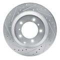 DFC 19-23 Porsche Cayenne Rear Left Drilled & Slotted Silver Brake Rotor