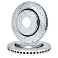 R1 95-04 Toyota 4Runner Front Drilled & Slotted Silver Brake Rotor Set