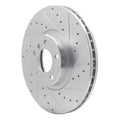 DFC 07-18 BMW X5 Front Right Drilled & Slotted Silver Brake Rotor