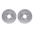 R1 11-19 Ford Fiesta Front Drilled & Slotted Silver Brake Rotor Set