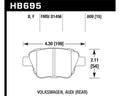 Hawk 2011-2013 Audi A3 Except TDI HPS 5.0 Rear Brake Pads
