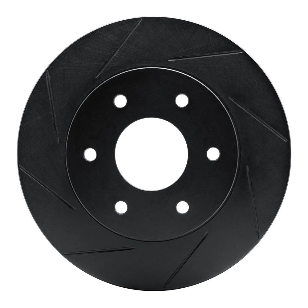 R1 04-05 Nissan Armada Front Left Slotted Black Brake Rotor