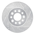 R1 04-07 Ford Freestar Front Right Drilled & Slotted Silver Brake Rotor