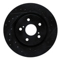 R1 18-25 Lexus UX250h Front Right Drilled & Slotted Black Brake Rotor