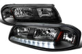 BLACK EURO HEADLIGHTS WITH LED