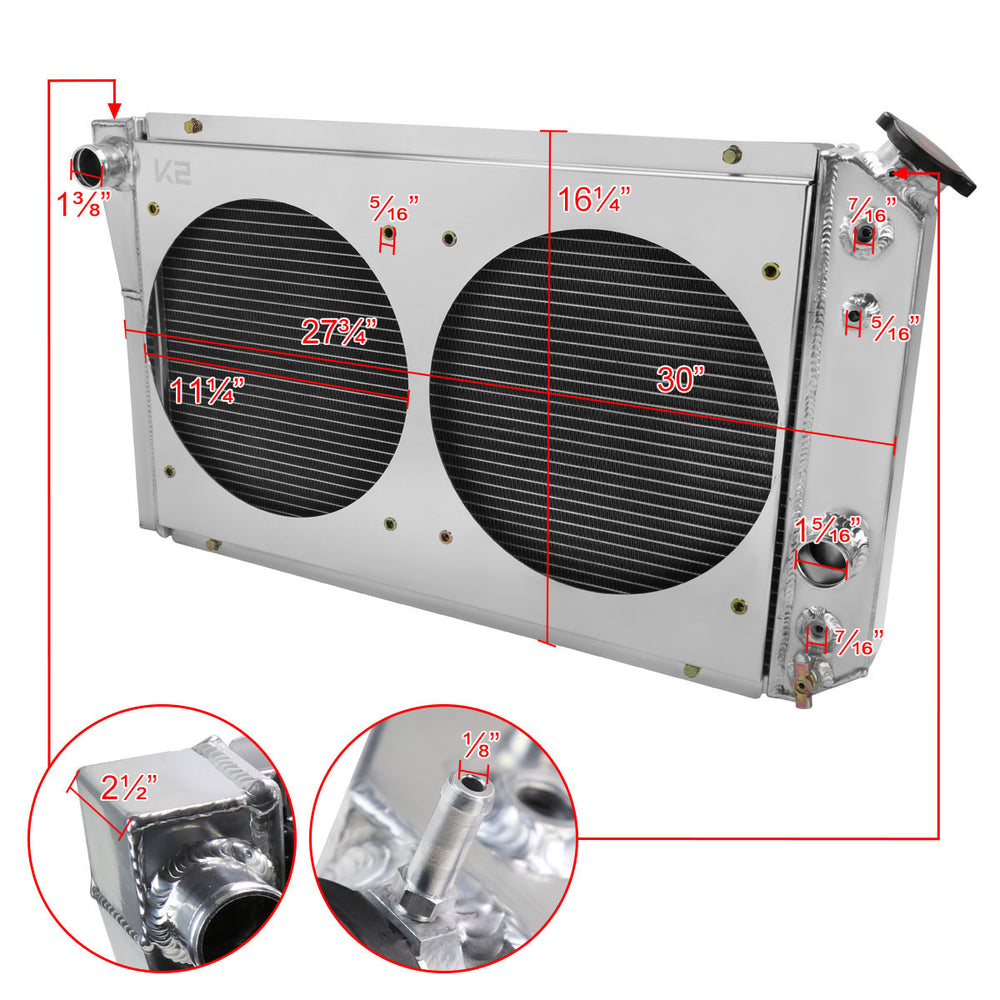 BLAZER V8 CONVERSION 84-90 CORVETTE SMALL BLOCK V8 3 ROW RADIATOR