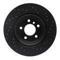 R1 12-20 BMW 328i RWD Rear Left Drilled Black Brake Rotor