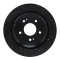 R1 11-17 Hyundai Equus Rear Right Drilled & Slotted Black Brake Rotor