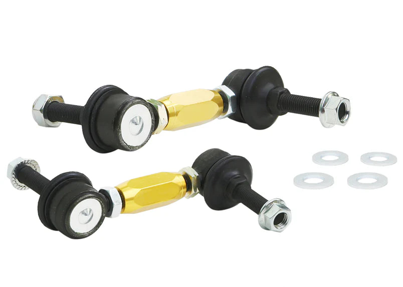 UNIVERSAL ADJ SWAY BAR LINK 90MM115MM LENGTH 10MM STUDS GOLD ANODIZED