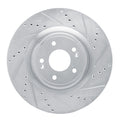 R1 Concepts Brake Rotor Drilled and Slotted Silver Fits Genesis G70