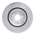R1 Concepts Brake Rotor Drilled and Slotted Silver Fits Genesis G70
