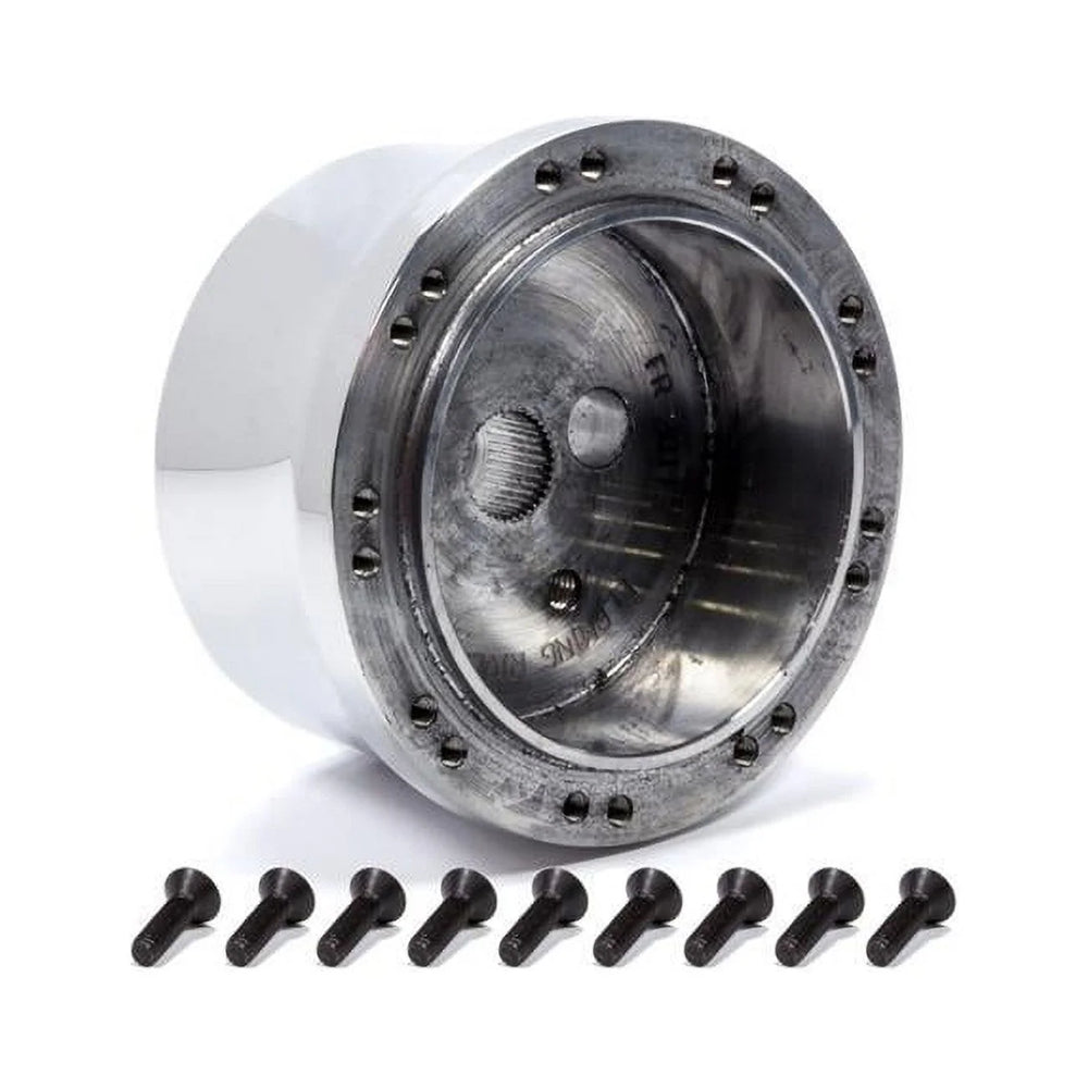 STEERING WHEEL ADAPTER STEERING WHEEL 9 BOLT POLISHED ALUMINUM CUSTOM COLOR PO