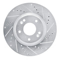 R1 15-19 Kia SOUL EV Front Right Drilled & Slotted Silver Brake Rotor