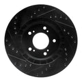 R1 97-05 Acura NSX Front Right Drilled & Slotted Black Brake Rotor