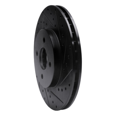 R1 02-04 Ford Focus Front Right Drilled & Slotted Black Brake Rotor