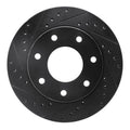 R1 97-04 Ford F-250 4WD (Excl Super Duty) Front Left Drilled & Slotted Black Brake Rotor