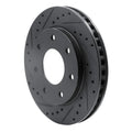 R1 97-04 Ford F-250 4WD (Excl Super Duty) Front Left Drilled & Slotted Black Brake Rotor