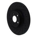 R1 16-26 Volvo V90 Rear Left Drilled & Slotted Black Brake Rotor
