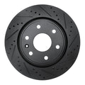 R1 07-17 Buick Enclave Front Right Drilled & Slotted Black Brake Rotor
