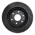 R1 07-17 Buick Enclave Front Right Drilled & Slotted Black Brake Rotor