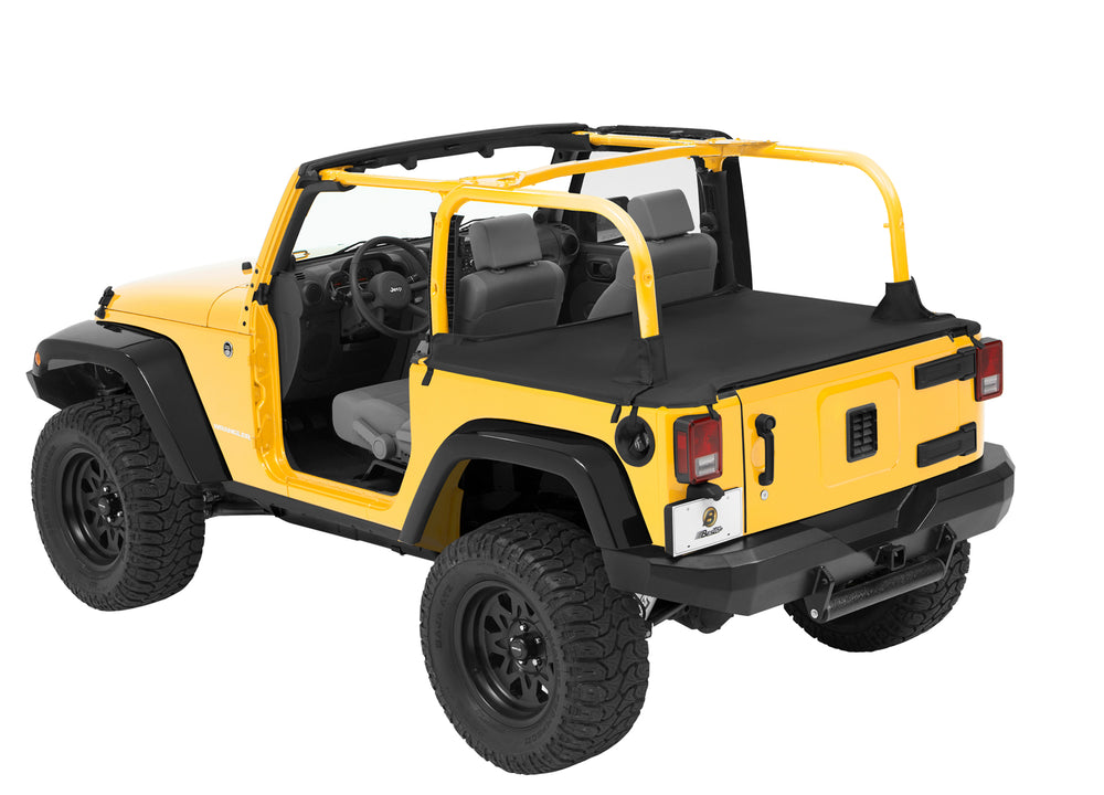 ~(8 lbs. 57X13X3)~ Duster Deck Cover Black Diamond Jeep 07-17 Wrangler 2-Door; With factory soft top removed; Requires factory tailgate bar