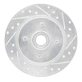 R1 84-87 Nissan Maxima Rear Right Drilled & Slotted Silver Brake Rotor