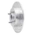 R1 84-87 Nissan Maxima Rear Right Drilled & Slotted Silver Brake Rotor
