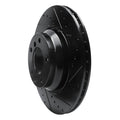 R1 06-12 BMW 330XI Front Right Drilled & Slotted Black Brake Rotor