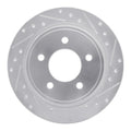 DFC 04-08 Chrysler Pacifica Rear Right Drilled & Slotted Silver Brake Rotor