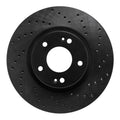 R1 07-09 Hyundai Santa Fe Front Right Drilled Black Brake Rotor