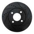 R1 90-91 Audi 90 Quattro Front Right Drilled & Slotted Black Brake Rotor