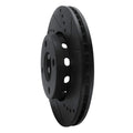 R1 90-91 Audi 90 Quattro Front Right Drilled & Slotted Black Brake Rotor