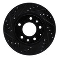 R1 93-95 Mazda RX-7 Front Left Drilled & Slotted Black Brake Rotor